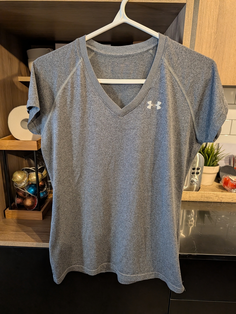 Under Armour Women's Heather Gray V-Neck Performance Tee